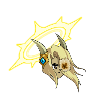 Golden Hair Horned + Runed Flower
