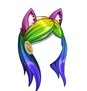 Rainbow Cat Ears + Locks