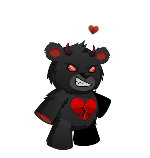 Dark Broken Heart Teddy Pet